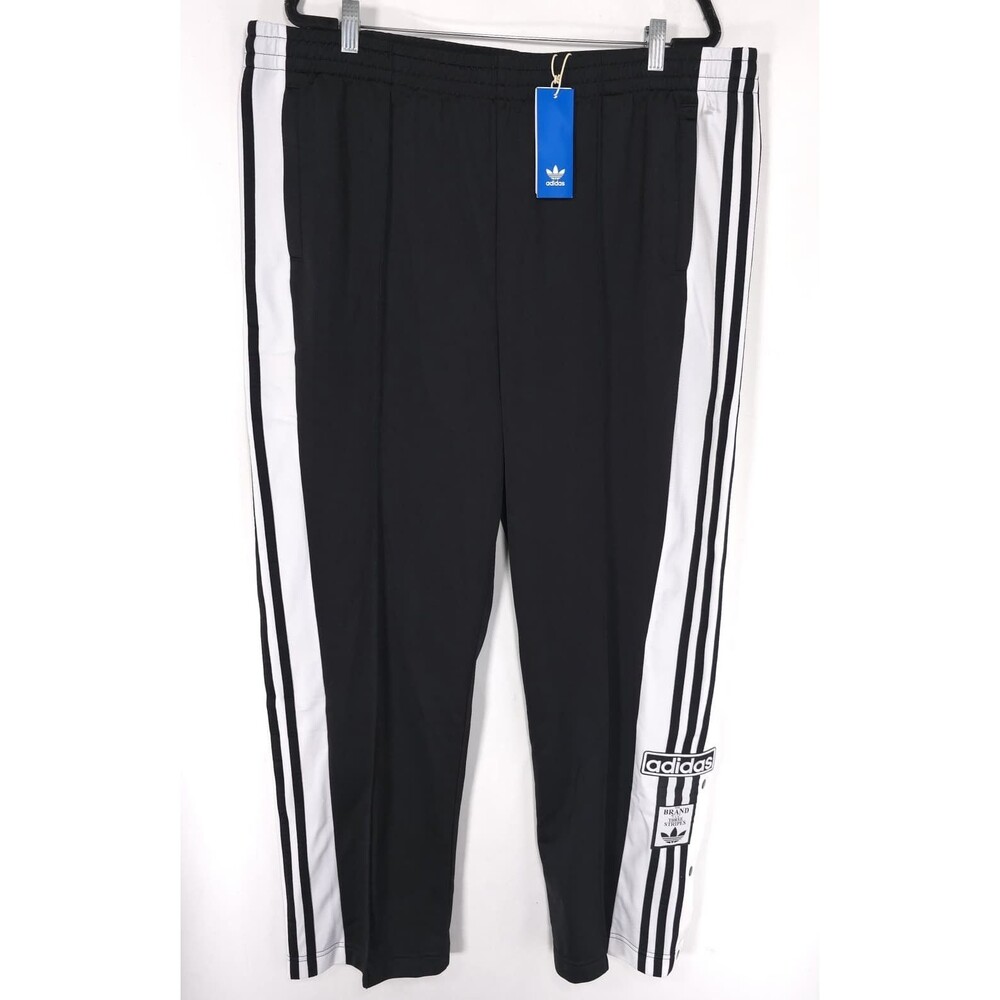 ADIDAS New Women’s 4X ADIBREAK Pants Athleisure Snap Side Tearaway Track Black